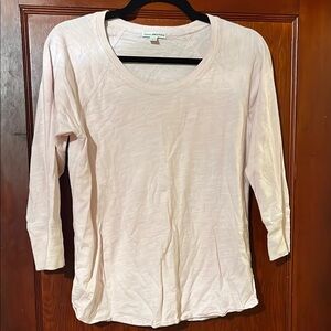 James Perse Pale Pink 3/4 Sleeve Scoop Neck Top – Size 2